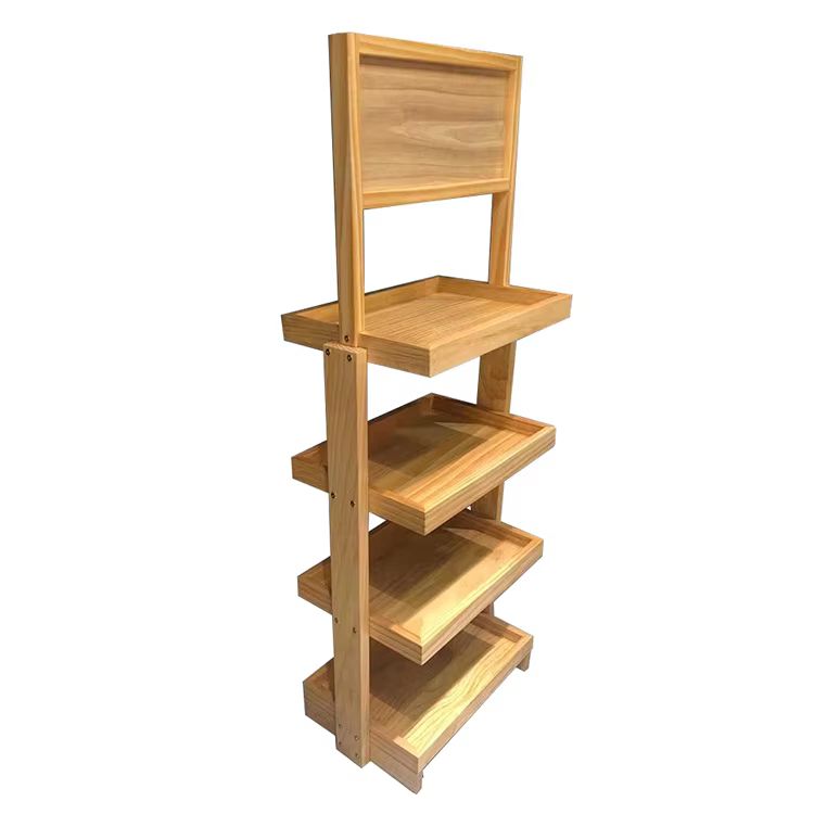 Customizable Wood Display Rack for Cosmetics Store Quality Display Stand details