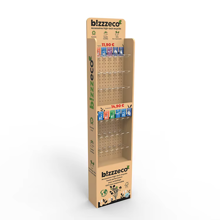 customized pine wood floor retail display rack for brand marketing574-4