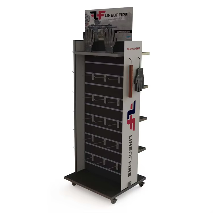 Outdoor Jacket Clothing Display Stand with 2 Tiers Display Shelves for Fashion Fits details