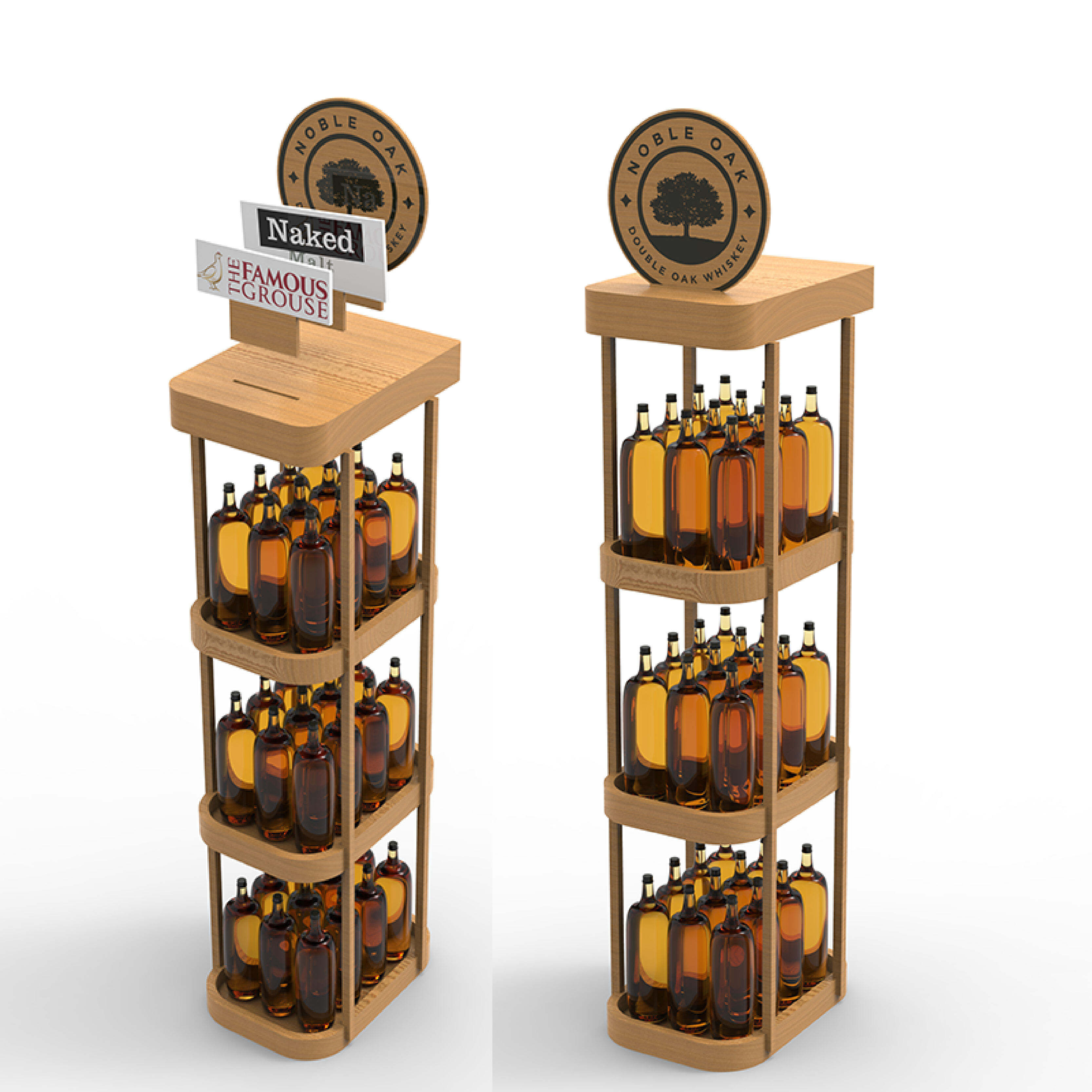 Meistverkaufter, anpassbarer dreischichtiger hölzerner Display-Rack-Ständer für die Weinlagerung in Geschäften