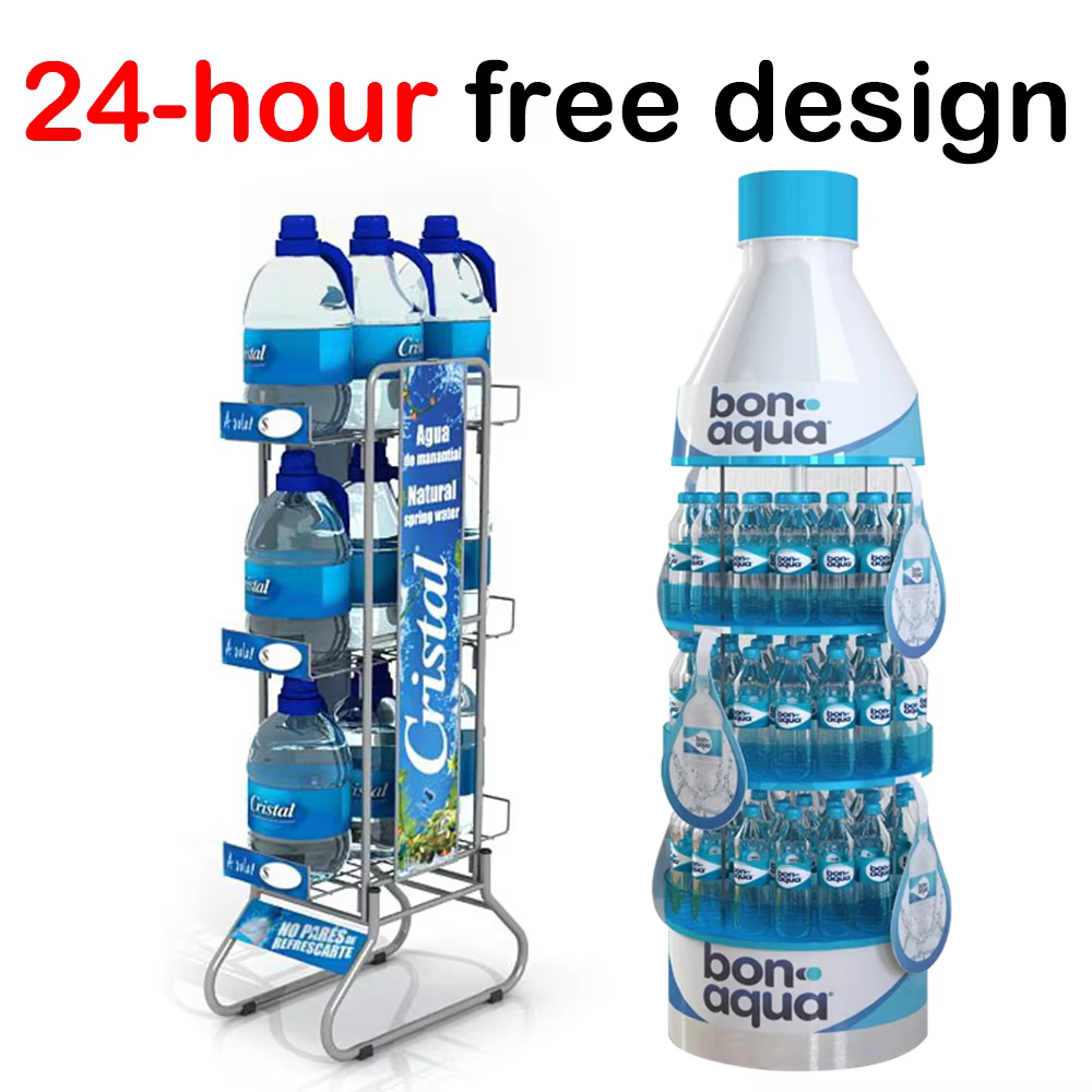 apache fashion mineral water display rack customizable floor type for hot stores in supermarkets-0