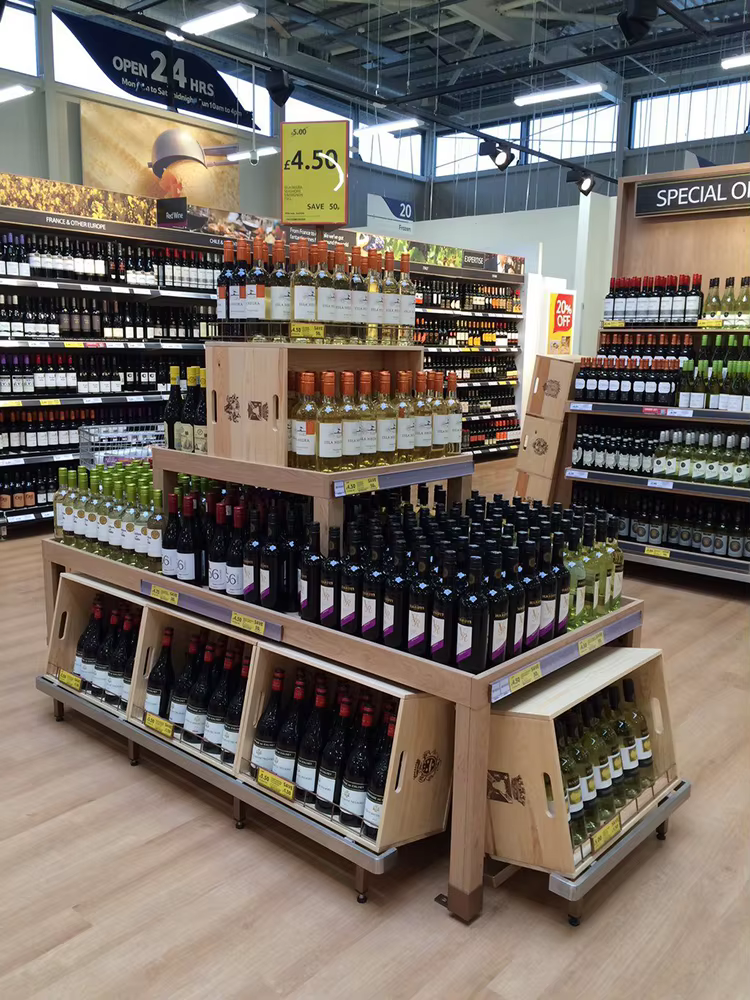 apache brand new design wooden red wine display rack for stores-17