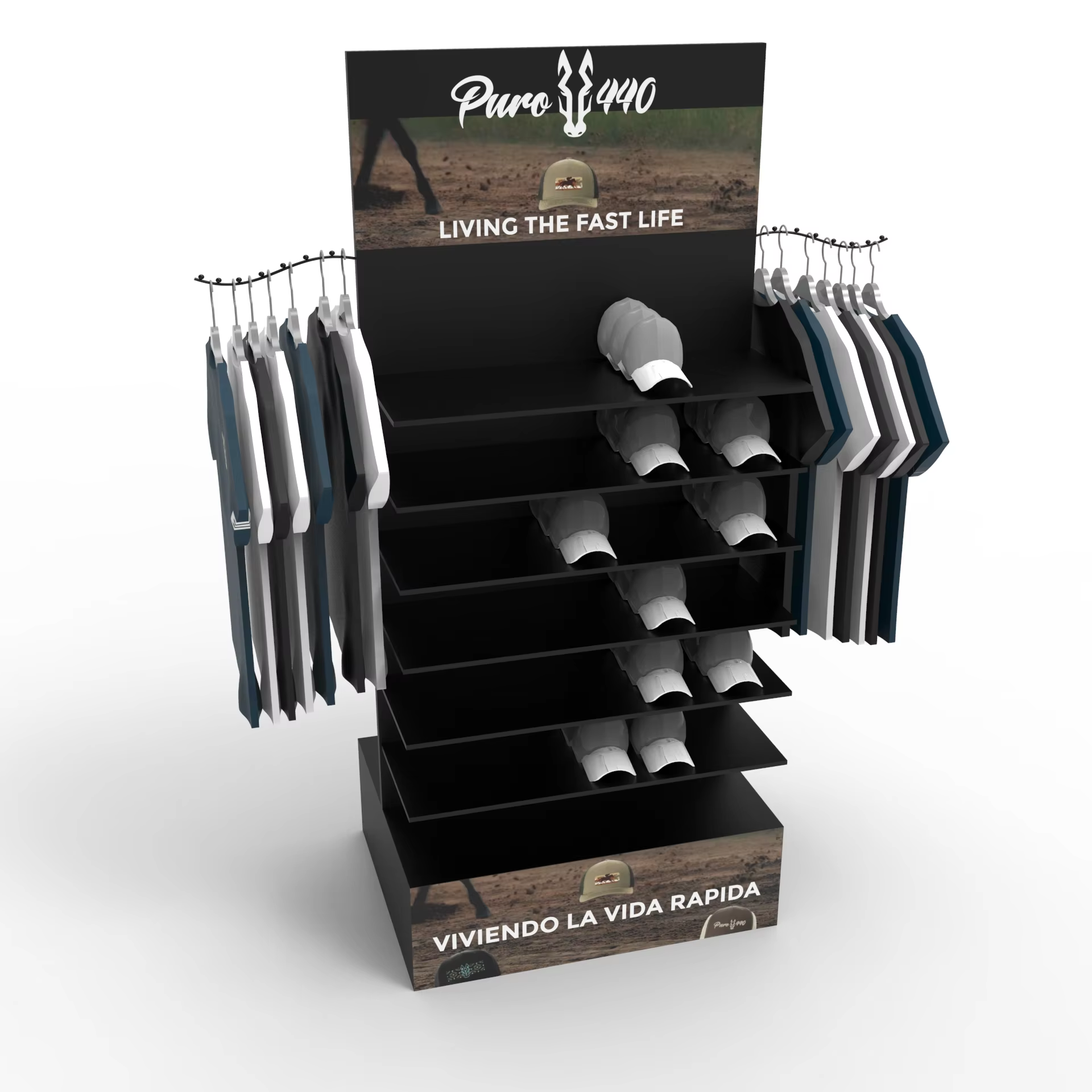 Customizable Baseball Cap Metal Layer Clothing Hook Display Rack for Hat Display Racks in Commercial Supermarkets factory