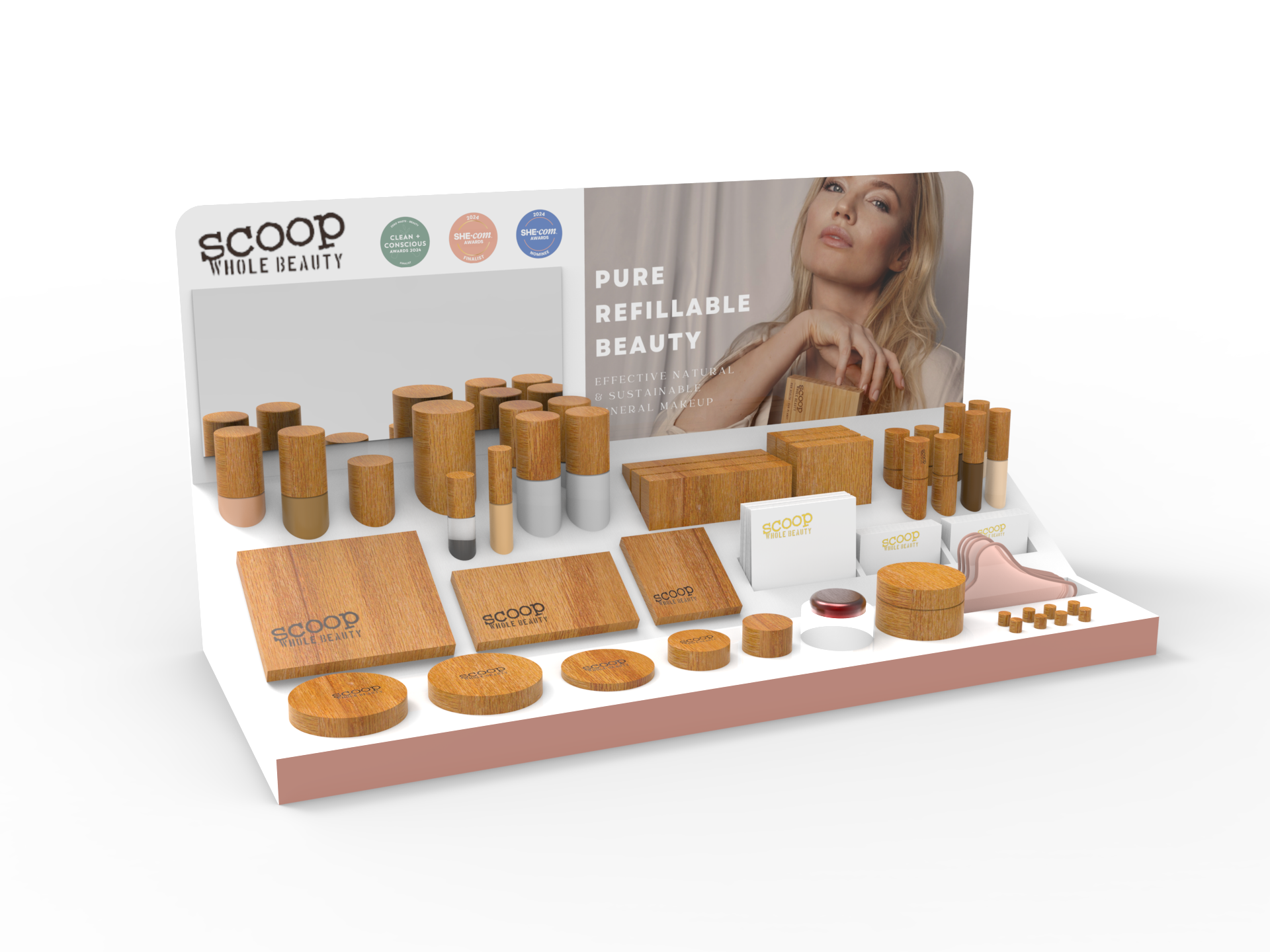 Support d'affichage Apache personnalisé pour cils, eye-liner, extensions et maquillage, présentoir cosmétique pour boutique de détail, présentoir