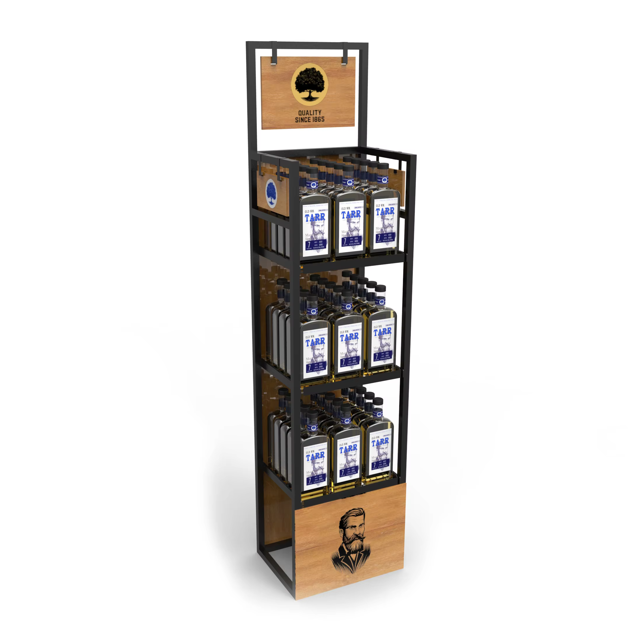 Apache Customized Metal Beverage Merchandising Display Stand Vertical Vendor Rising Shelf for Bottle and Can Storage for Store manufacture