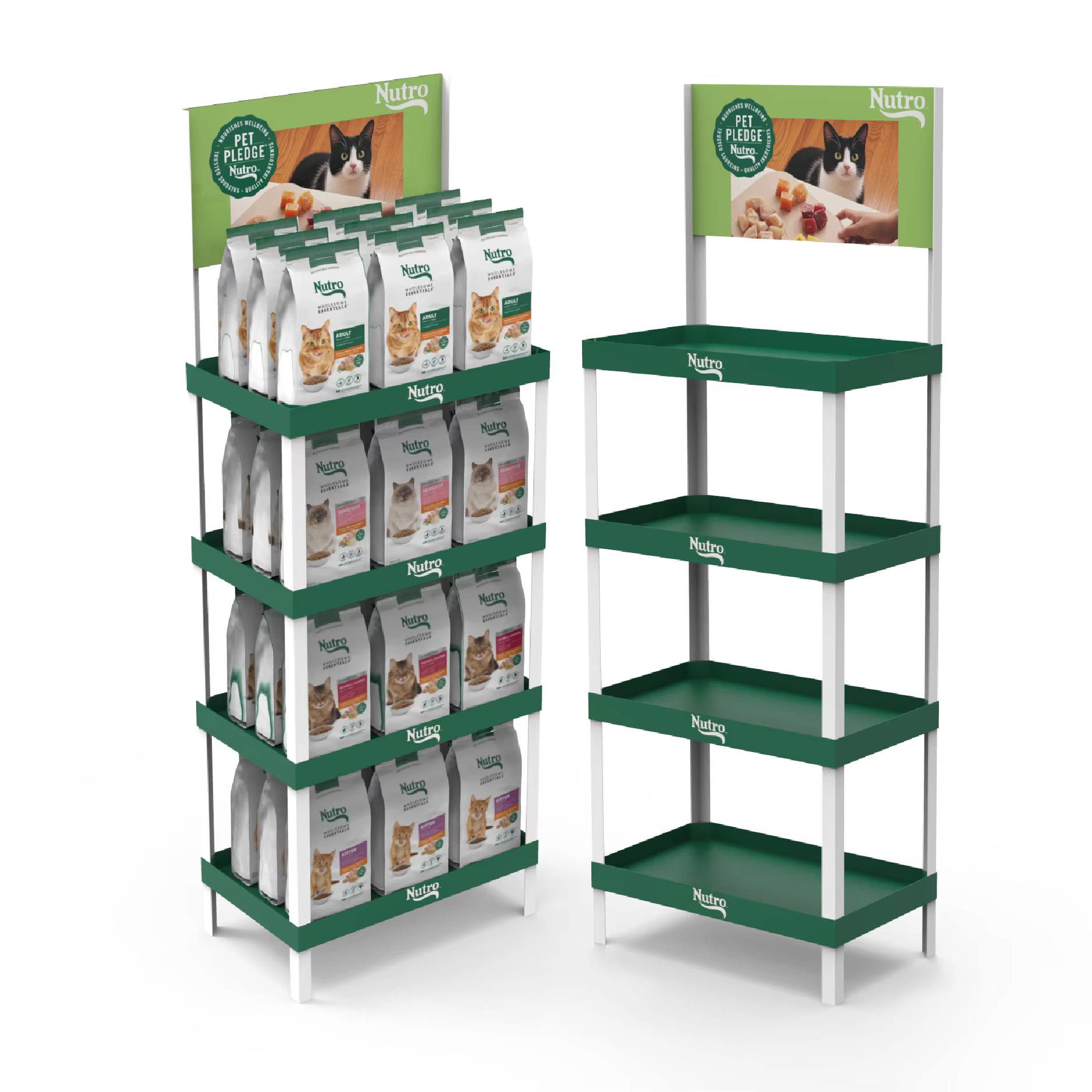 Apache Custom Portable PVC Laminated Floor Dog Food Display Rack for Supermarkets factory