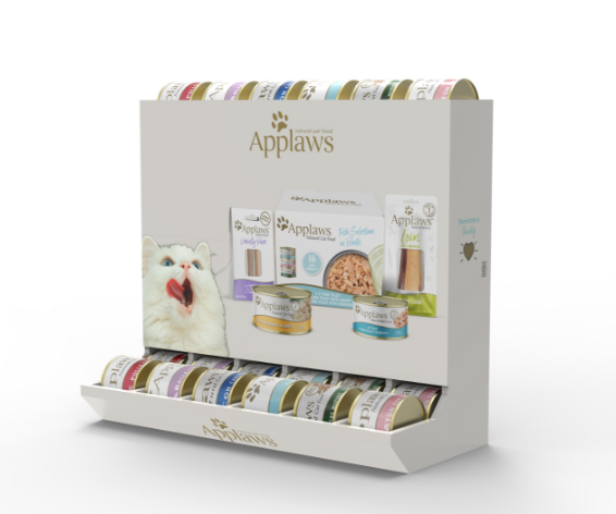 Apache Customized Metal Floor Display Rack for Pet Food Storage Can Dog and Cat Pet Treats in Retail Stores