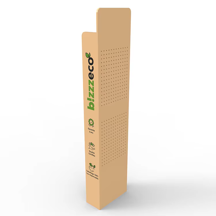 Free Standing Wood Pegboard Display Stand Earphone Display Rack for Retail Store manufacture