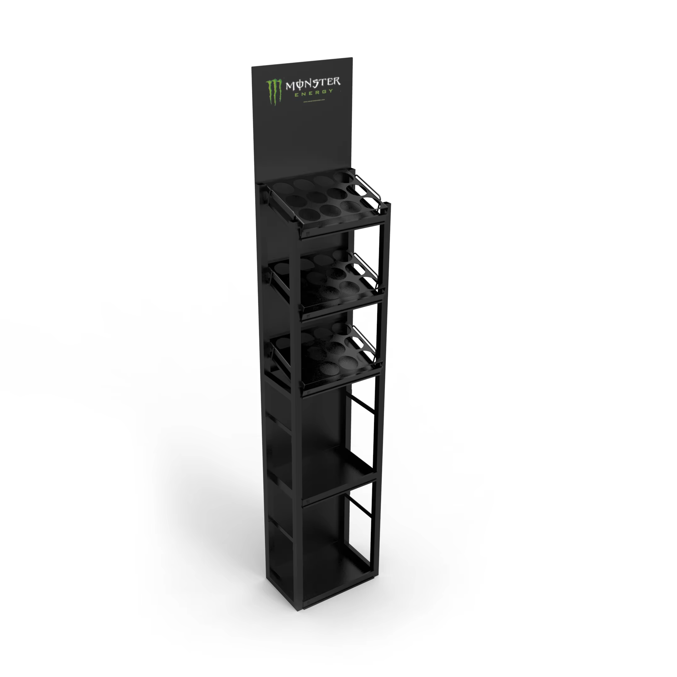 New Design Metal Energy Can Drink Floor Display Rack Powder Coated for Stores Shops Shopping Malls Supermarkets for Advertising manufacture