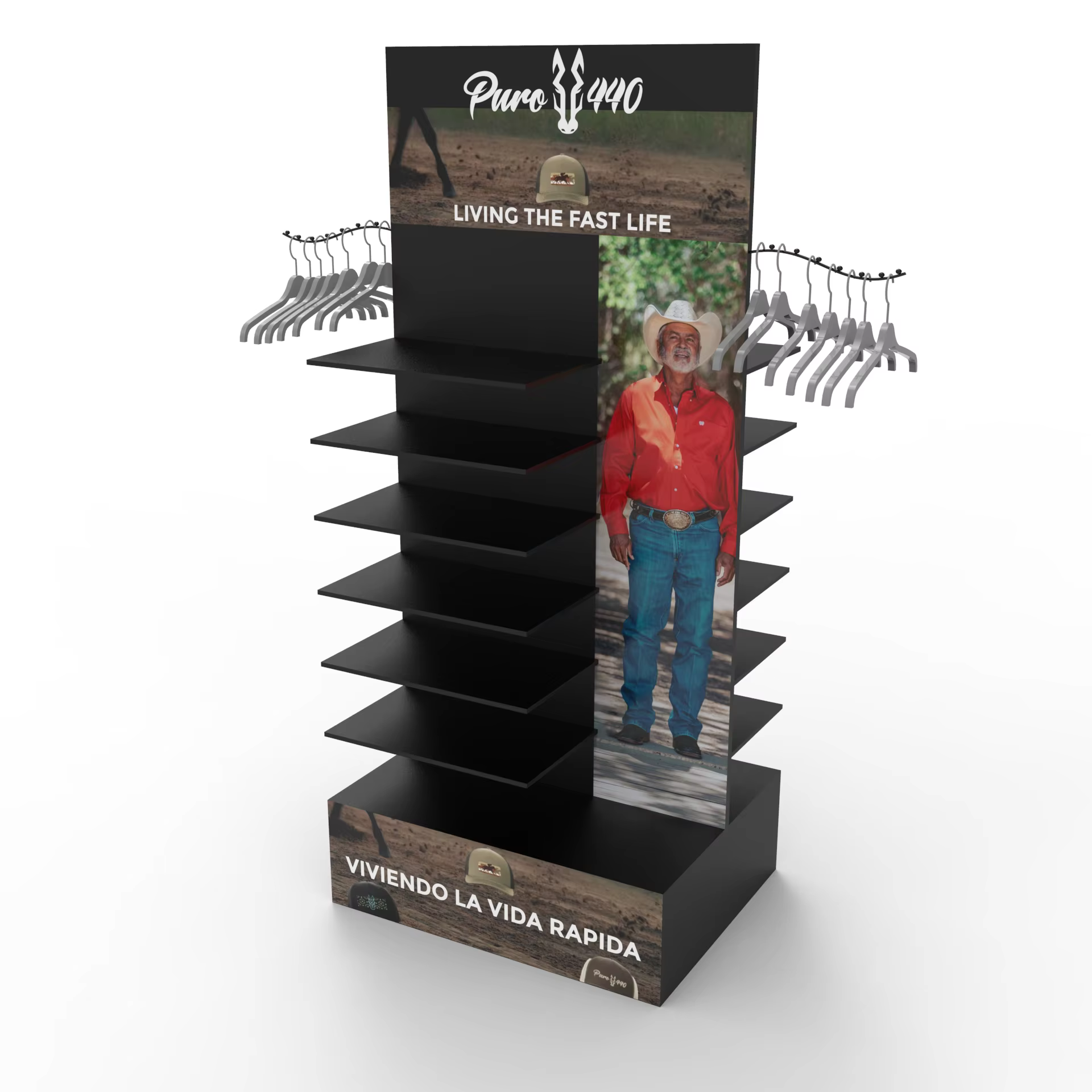 Customizable Baseball Cap Metal Layer Clothing Hook Display Rack for Hat Display Racks in Commercial Supermarkets supplier