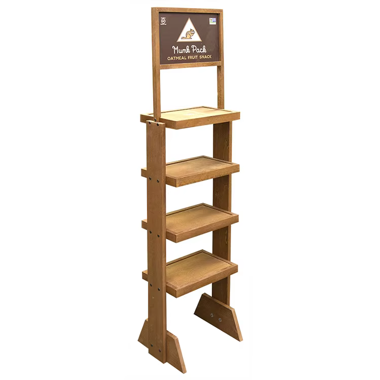 New Arrival Wood Beverage Bottle Display Rack Beer Floor Display Stand for Grocery Store