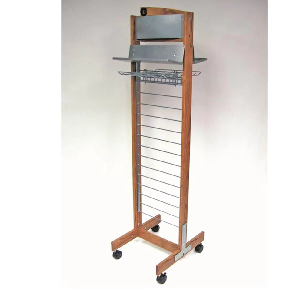 Custom Sign Triangle Grid Tower Mobile Display Stand Gridwall Display Rack with Wheels factory