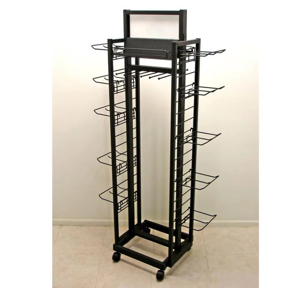 Custom Sign Triangle Grid Tower Mobile Display Stand Gridwall Display Rack with Wheels details