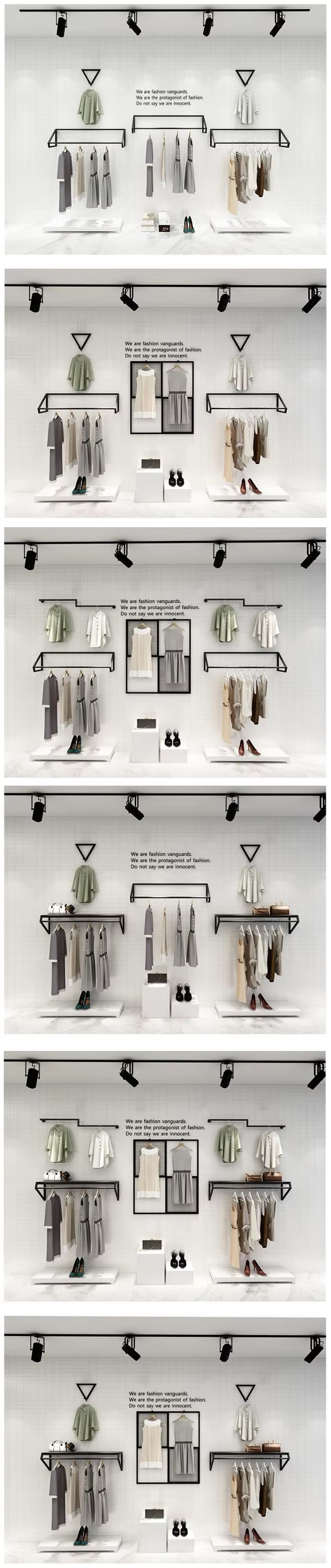 Customized Creative Design Wall Mounted Clothing Rack for Shop Display