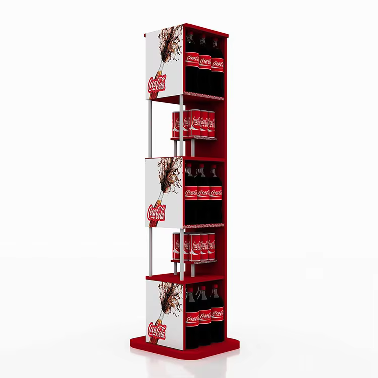 Customized Free Standing Stackable Supermarket Beverage Stand Bottle Juice Display Stand for Orange Juice details