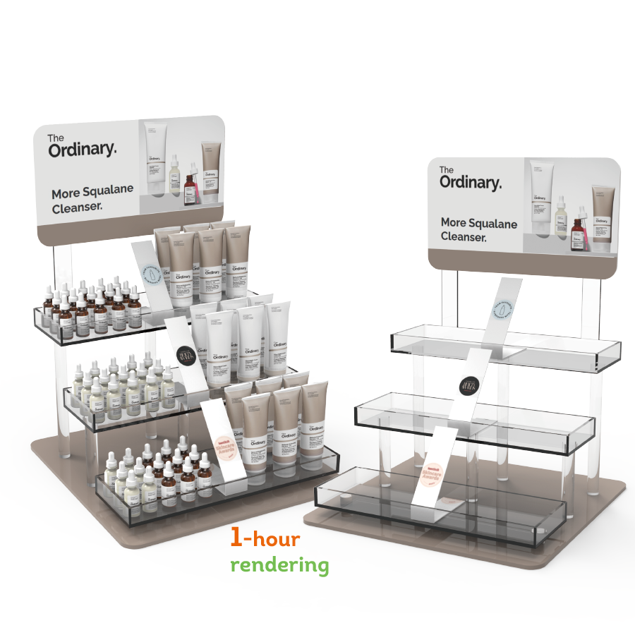 Support d'affichage Apache personnalisé pour produits de soin de la peau, présentoir acrylique pour cosmétiques, présentoir de soins de la peau pour magasin de cosmétiques
