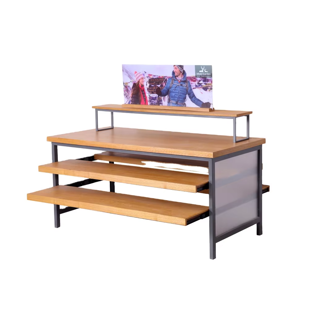 Hot Selling Double-sided Garment Rack MDF Material Store Display for Clothing Store factory