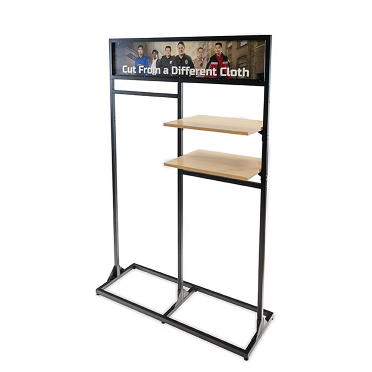 Outdoor Jacket Clothing Display Stand with 2 Tiers Display Shelves for Fashion Fits supplier