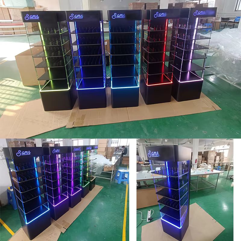 Apache Customized Floor Acrylic Display Rack LED Display Stand for E Products details
