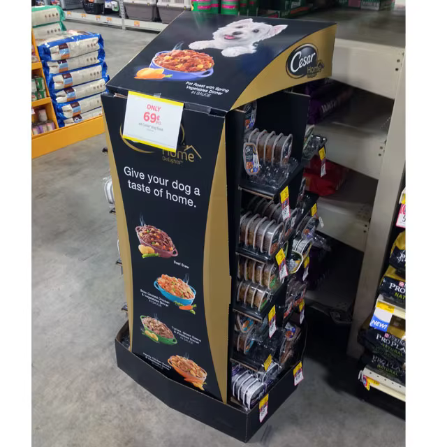 Apache Customized Metal Floor Display Rack for Pet Food Storage Can Dog and Cat Pet Treats in Retail Stores manufacture