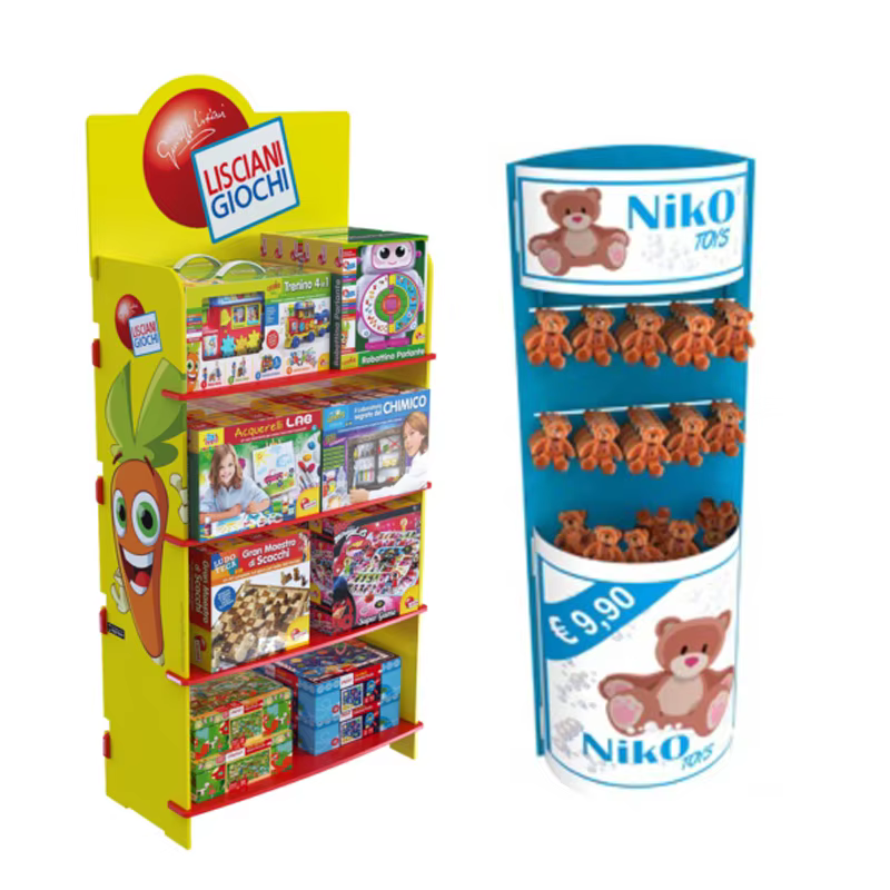 Customizable Wooden Display Racks Movable and Rotating Toy Stand for Retail Stores Supermarkets Toy Stores for Plywoo factory