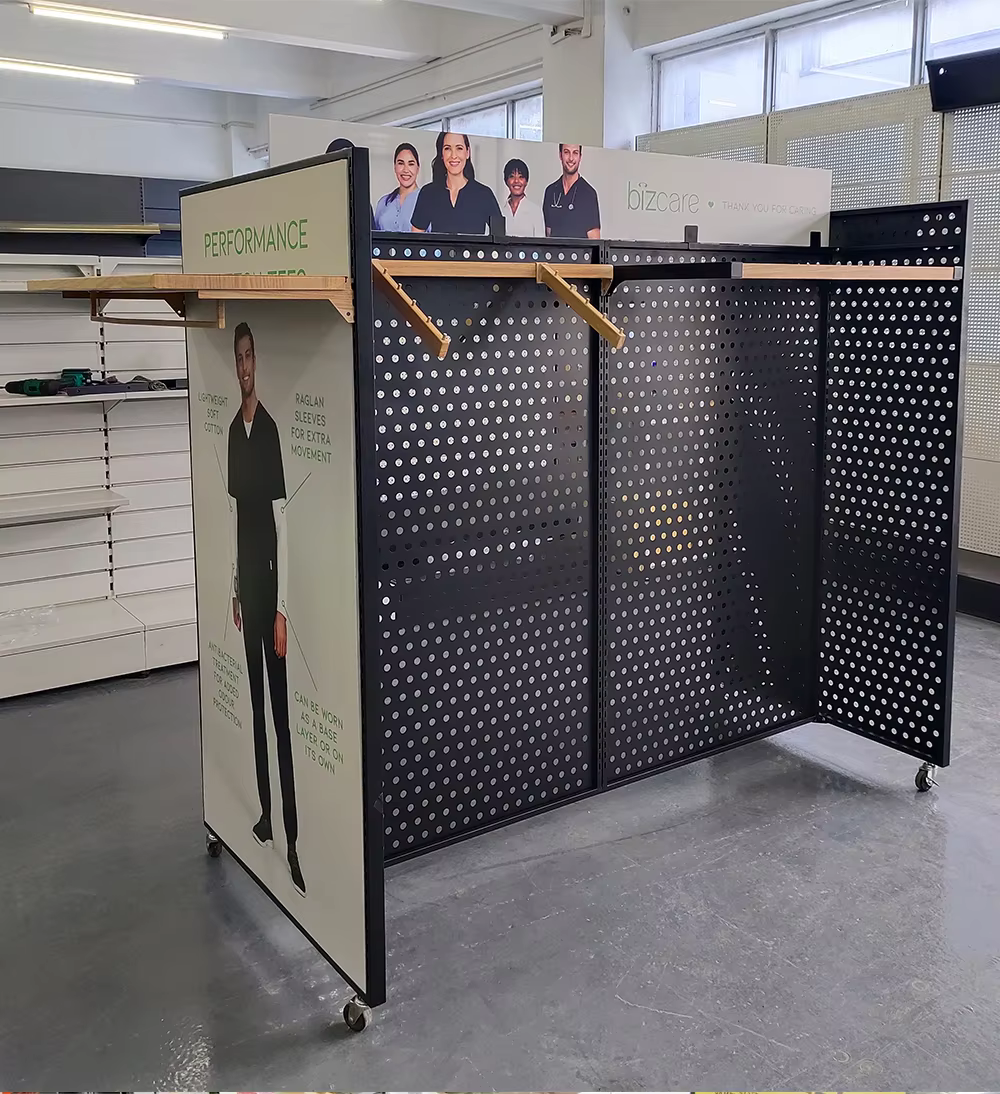 Apache Custom Powder Coated Metal Wire Display Rack for Beverages Bottles or Beer Cans for Supermarkets or Liquor Stores factory