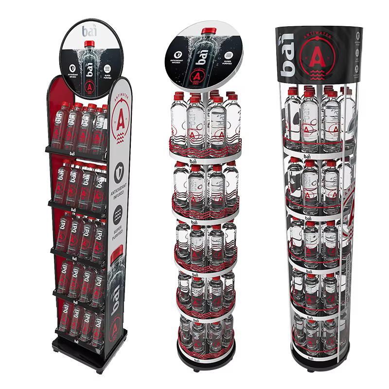 Apache Fashion Customizable Metal Mineral Water Display Stand for Supermarkets manufacture