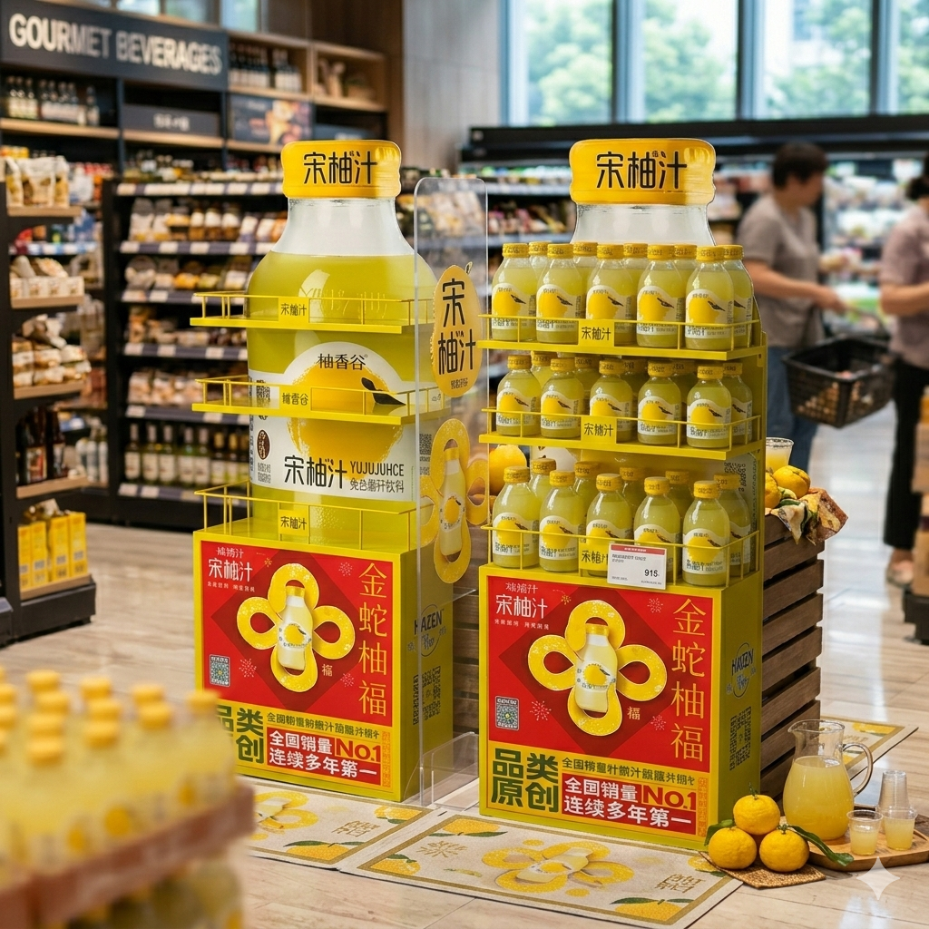 Apache Custom PVC Beverage Display Rack for Supermarket Juice Promotions, Liquor Stores and Convenience Store Drink Aisles supplier