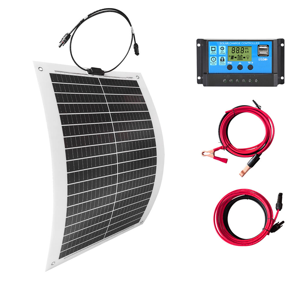 100W 200W Flexible Solar Panel With MPPT Controller and Cable Set for Camping Trips Waterproof Mono Solar Panel