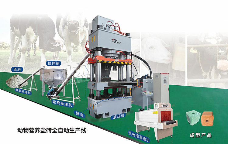 400 tons of cattle and sheep licking brick hydraulic press_400 tons of salt brick machine manufacture