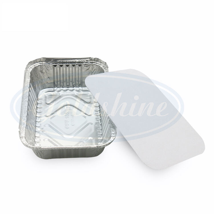 Food grade rectangle aluminium foil container for food packaging