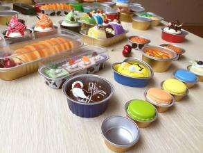  Disposable Rectangle Colorful Aluminium Foil Cups Pan
