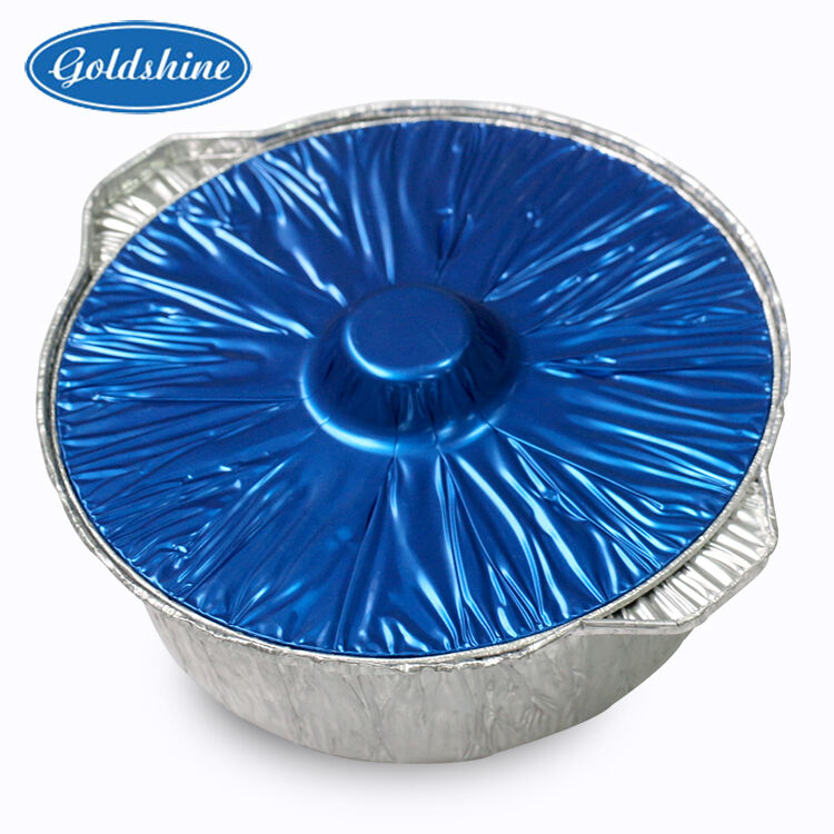 round aluminum foil pots with lids for food