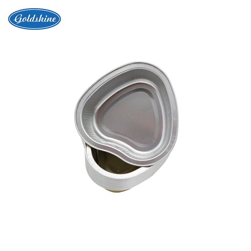Gold Heart Shaped Aluminium Foil Container Box