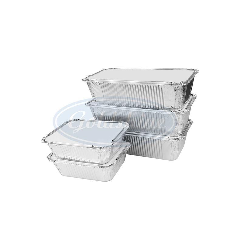 Disposable smoothwall aluminum foil container tray lunch box for food packing