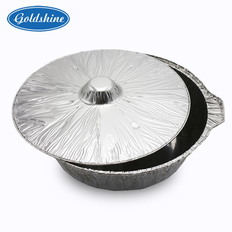 round aluminum foil pots with lids for food