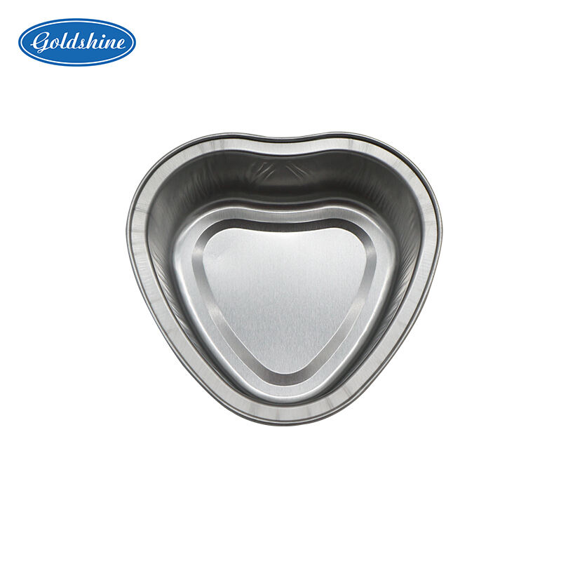 Gold Heart Shaped Aluminium Foil Container Box