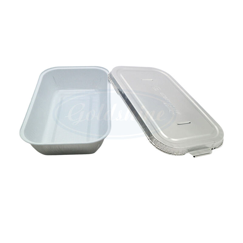 Mga lalagyan ng pagkain na gawa sa aluminium foil na itinapon agad para sa pag-pack ng mabilis na pagkain sa airline