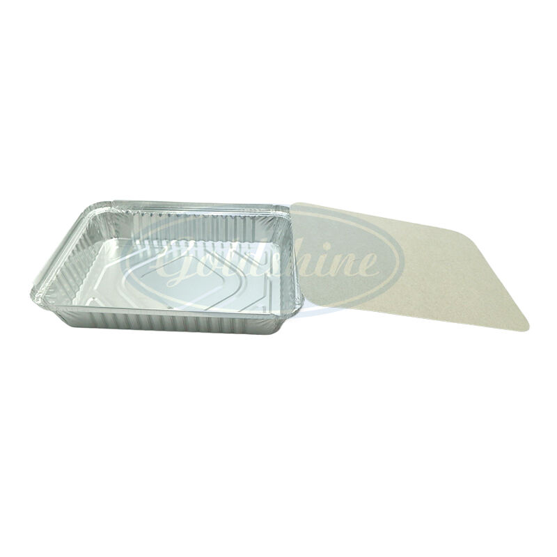 F22536 Boîte en papier d'aluminium pour stockage alimentaire, bac à cuisson avec couvercle