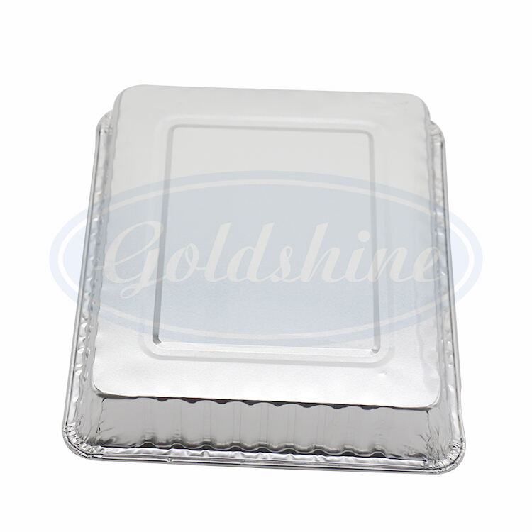 Food grade rectangle aluminium foil container for food packaging