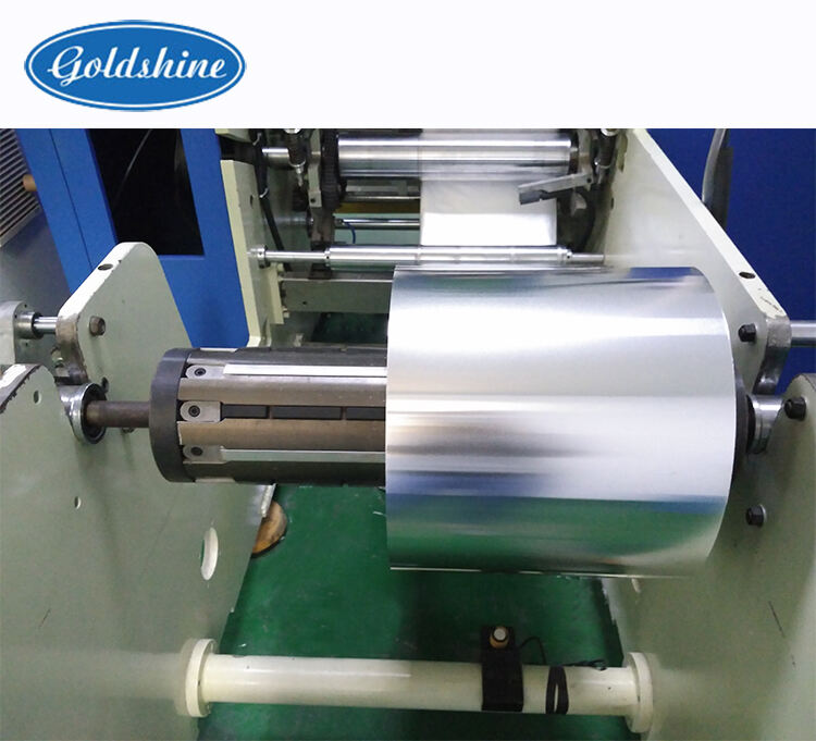 Full Automatic aluminium foil slitting and rewinding machine with Automatic Labeling Machine