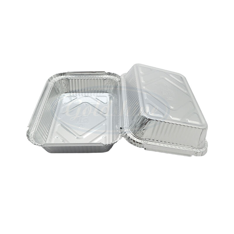 F19534 Boîte de récipients jetables en aluminium avec couvercles