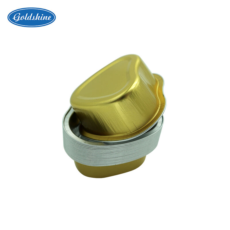 Gold Heart Shaped Aluminium Foil Container Box