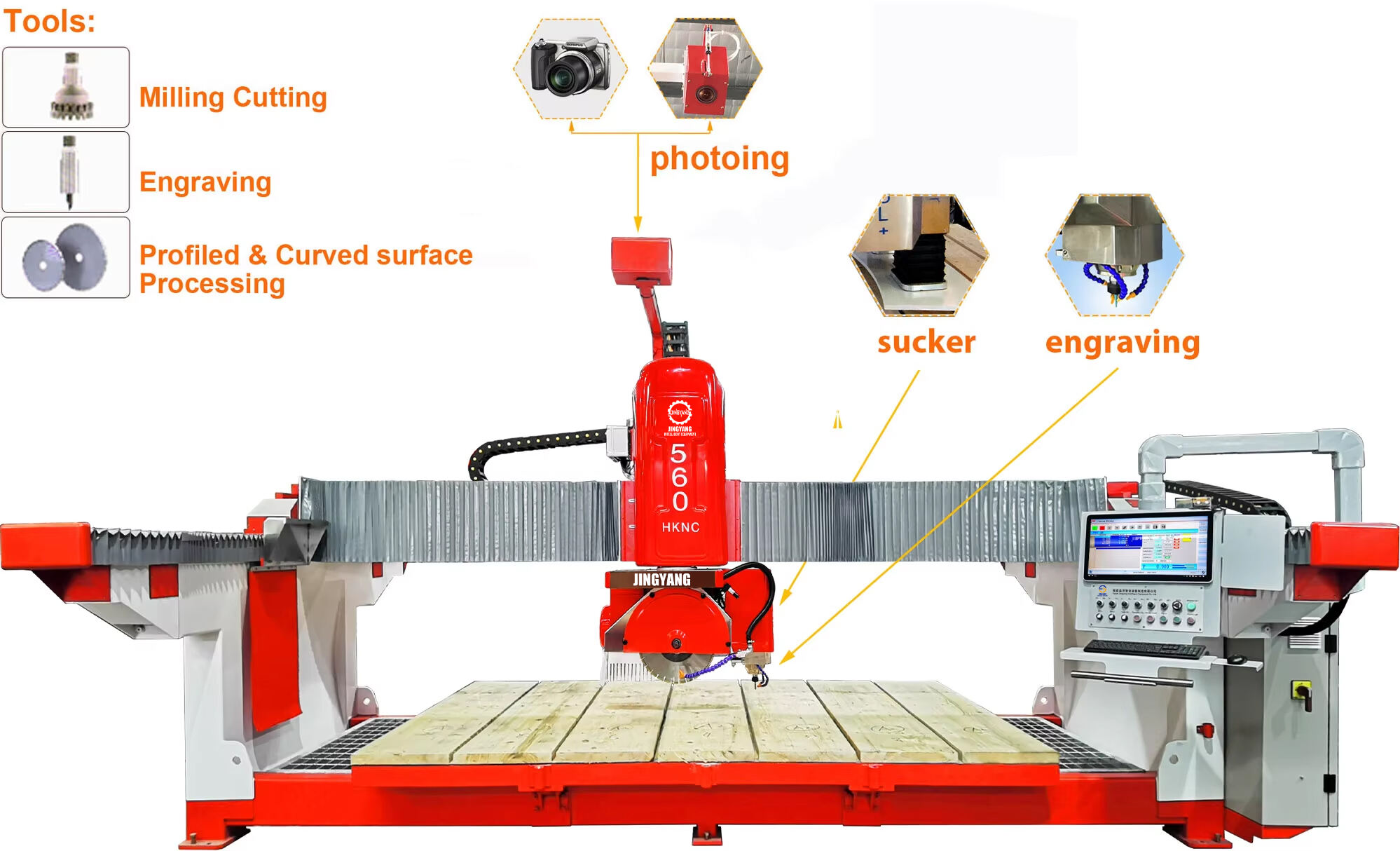5 +1 Axis Stone Bridge Saw Cutting Machine