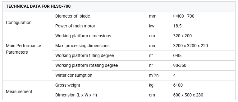 hlsq 700 stone slab cutting machine for granite marble cutting-0