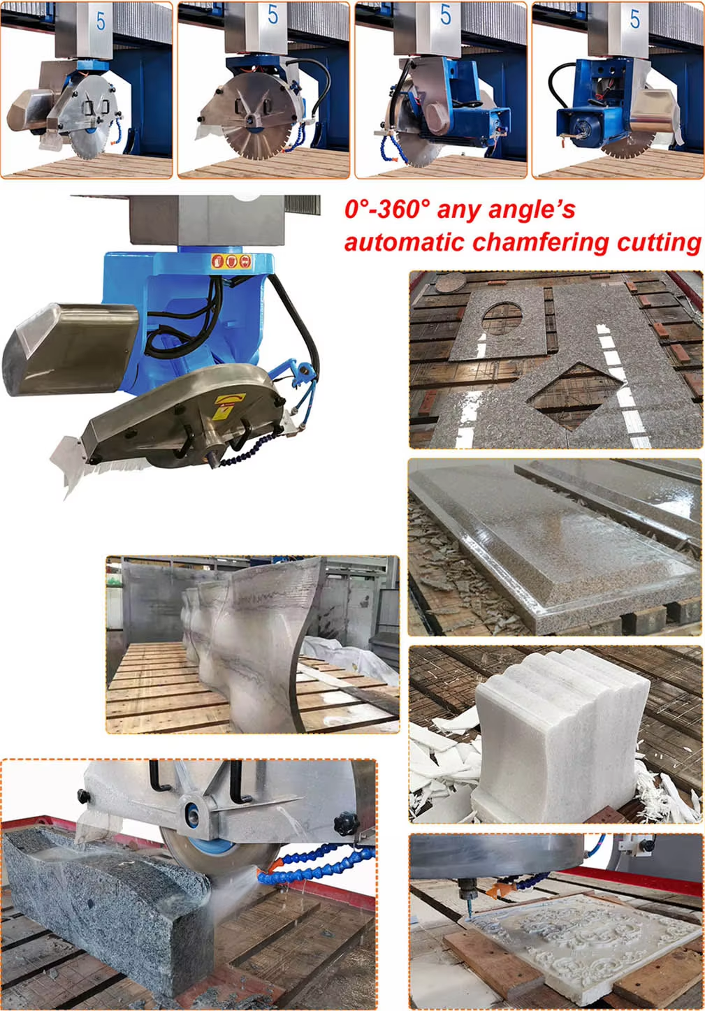 JINGYANG HKNC-825 5-Axis CNC Bridge Saw cutting machine details