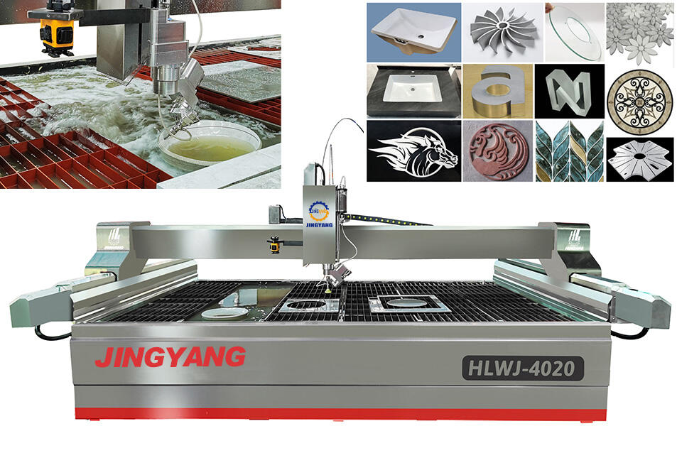 HLWJ-4020 5-axis waterjet transforms complex stonework for U.S. Architectural Company.