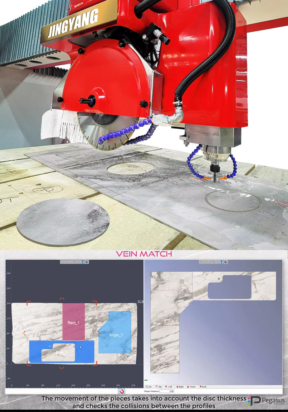 HKNC-560+ ESA CNC 5 +1 Axis Stone Bridge Saw Cutting Machine factory