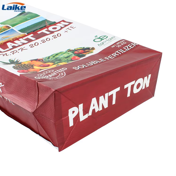 Custom Design Woven Polypropylene Soil Fertilizer Sack Bopp China Facrtoy Laminated Recycled pp Woven Bag 25kg 50kg