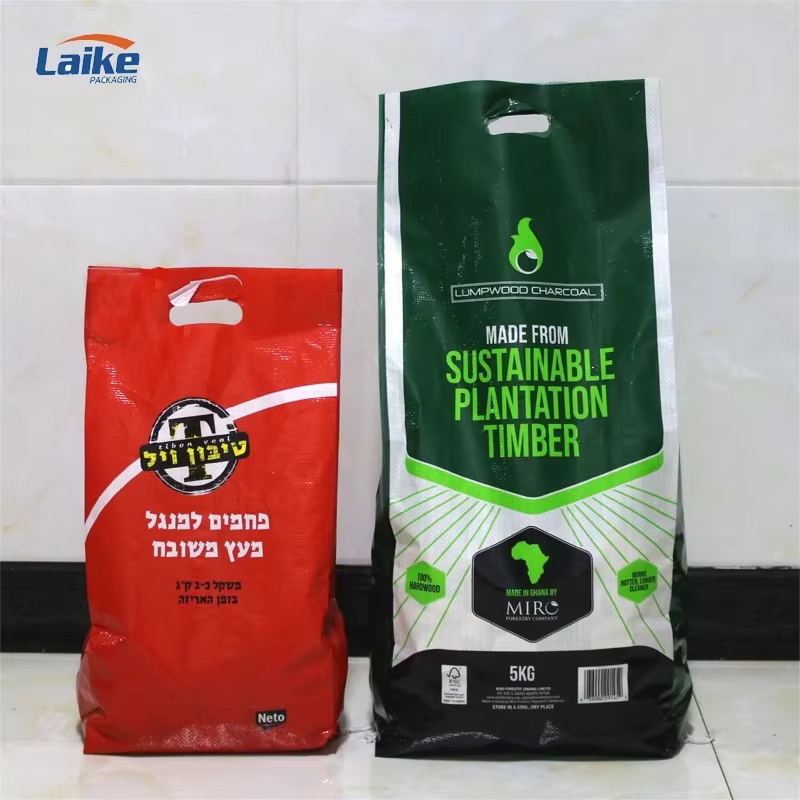 Custom Printed 4kg 5kg 7kg Bopp Laminated pp Woven Bbq Lump Charcoal Briquettes Packing Bag Polypropylene Woven Charcoal Bag